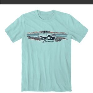 Bronco Graphic Men's T-Shirt - Light Blue, small